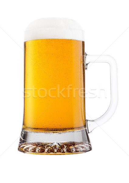 Kalten Glas Lagerbier Bier Schaum dew Stock foto © DenisMArt