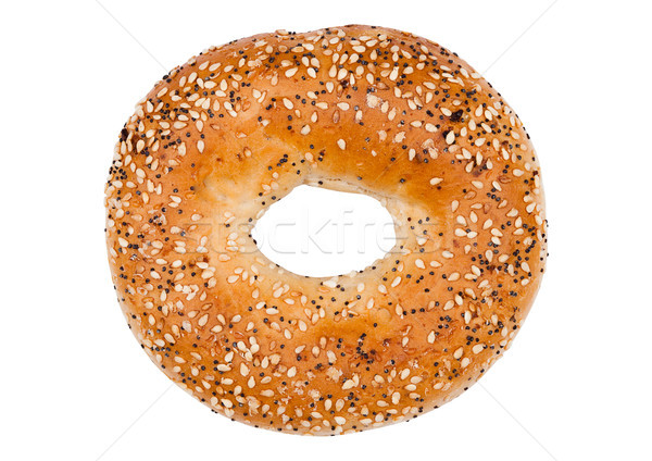 Fresh breakfast bread bagel roll isolated on white Stock photo © DenisMArt