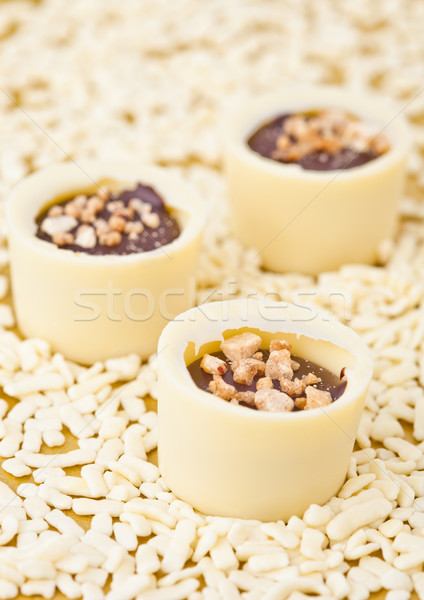 Stock photo: Assortment luxury white chocolate candies variety 
