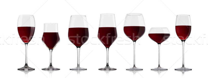 Verres vin rouge blanche réflexion alimentaire rose [[stock_photo]] © DenisMArt