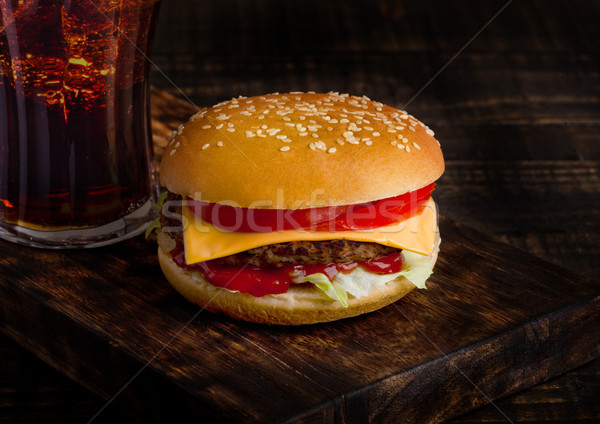 Classic beef cheeseburger with vegetables  Stock photo © DenisMArt