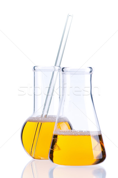 Teszt vizelet laboratórium üvegáru citromsárga üveg Stock fotó © DenisNata