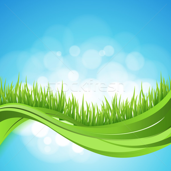 Charakter streszczenie tle zielona trawa fali bokeh Zdjęcia stock © Designer_things