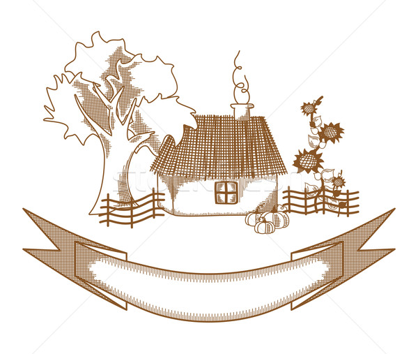 деревне дома рисунок эскиз сельский домой Сток-фото © Designer_things