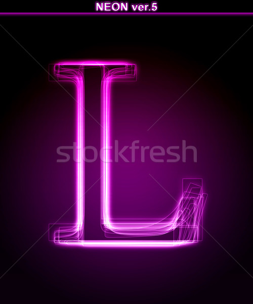 Glowing font. Shiny letter L Stock photo © Designer_things