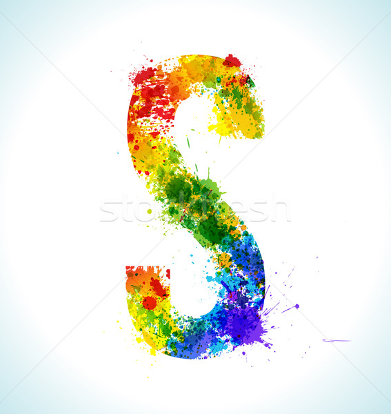 Gradient vector splashes font Stock photo © Designer_things