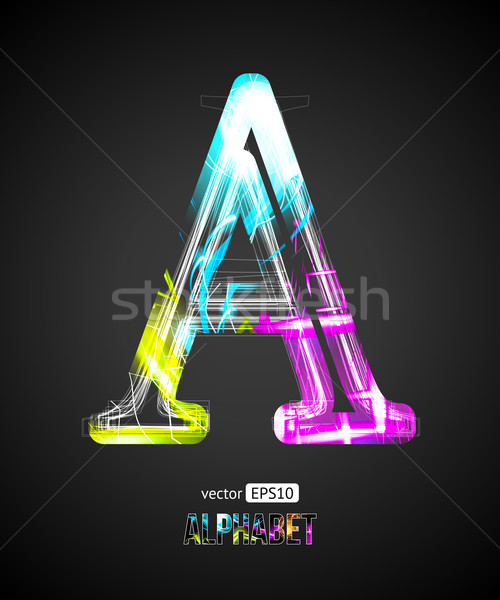 [[stock_photo]]: Vecteur · design · lumière · effet · alphabet · lettre