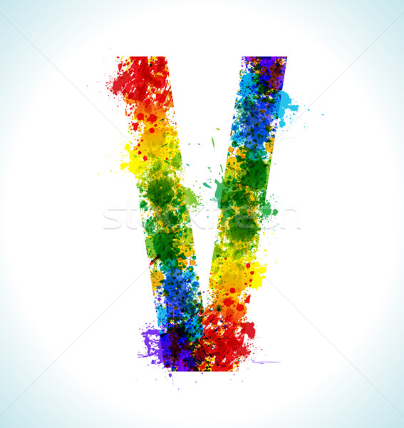 Gradient vector splashes font Stock photo © Designer_things