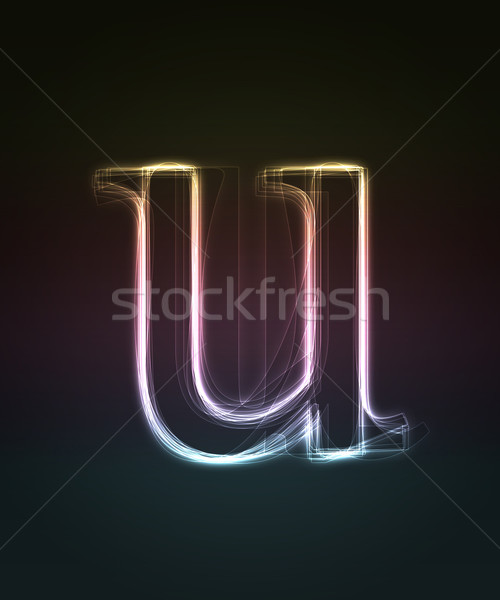 Glowing font. Shiny letter u. Stock photo © Designer_things