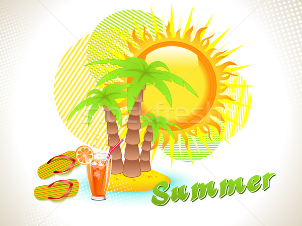 Verano ilustración vector vacaciones banner sol Foto stock © Designer_things