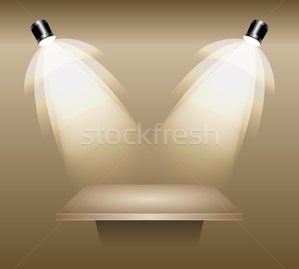 Empty shelf lighted by studio light Stock photo © Designer_things
