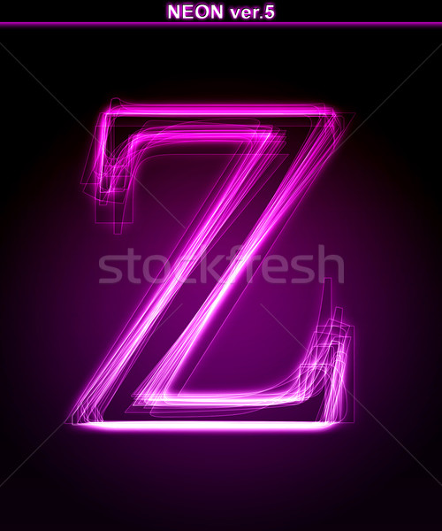 Chrzcielnica błyszczący pismo z neon list Zdjęcia stock © Designer_things
