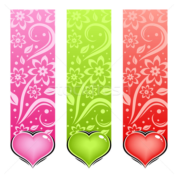 Stock photo: Glossy heart. Vector love card.