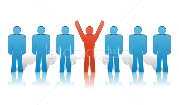 Vincitore vettore persone gruppo illustrazione blu rosso Foto d'archivio © Designer_things