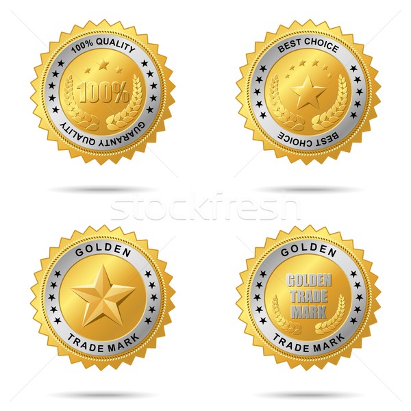 Establecer dorado vector placa Foto stock © Designer_things