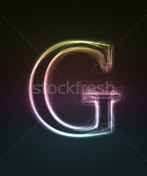 Glowing font. Shiny letter G. Stock photo © Designer_things
