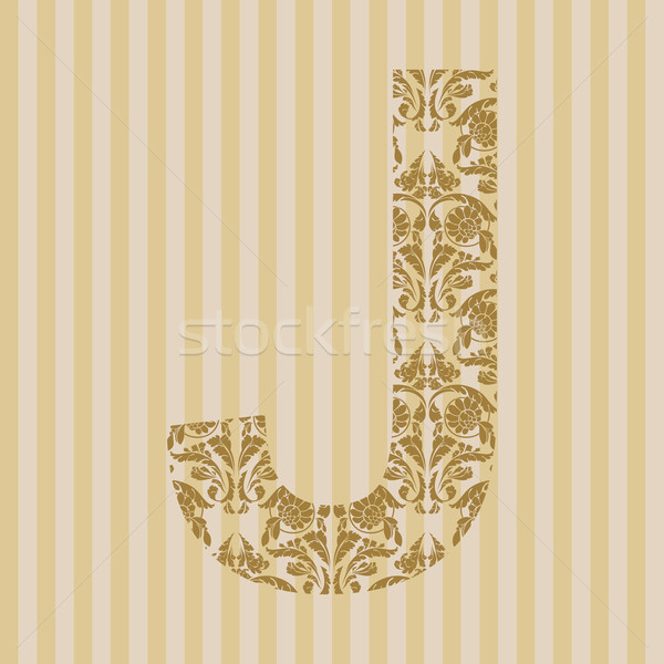 Floral font. Letter J Stock photo © Designer_things