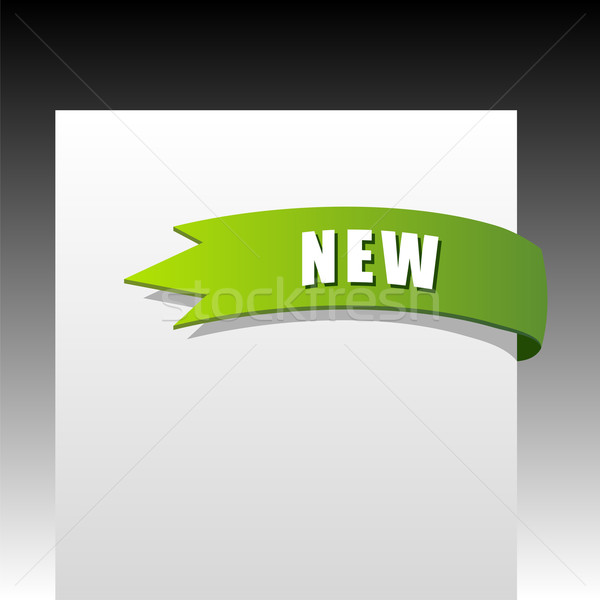 Nou verde colţ afaceri panglică alb Imagine de stoc © Designer_things