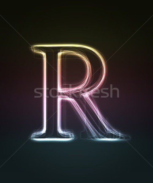Glowing font. Shiny letter R. Stock photo © Designer_things