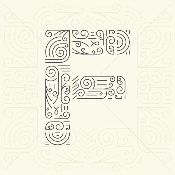 ベクトル 行 スタイル 幾何学的な フォント 文字 ストックフォト © Designer_things