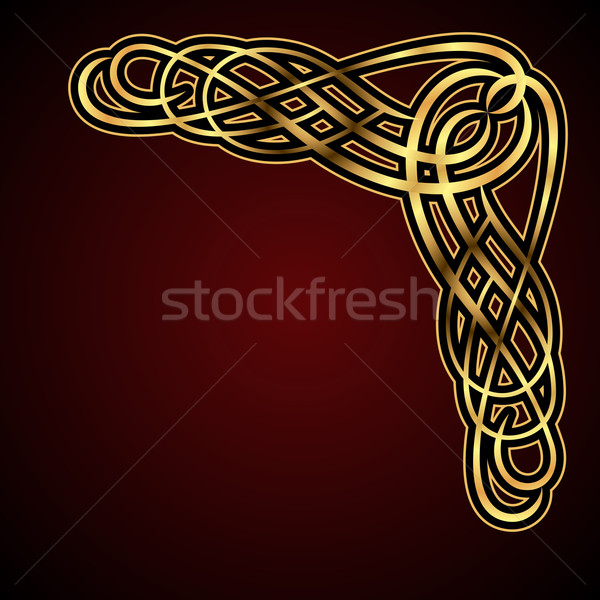 Stockfoto: Goud · hoek · vector · hand