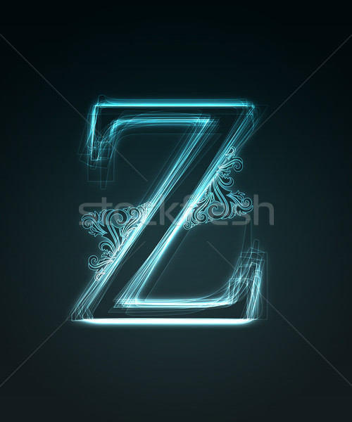 Izzó betűtípus fényes z betű neon levél Stock fotó © Designer_things