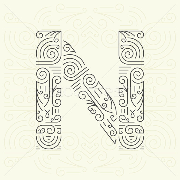 ベクトル 行 スタイル 幾何学的な フォント 文字 ストックフォト © Designer_things