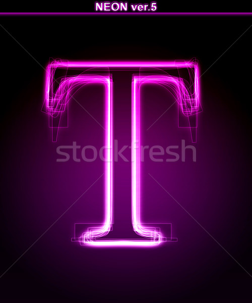 Glowing font. Shiny letter T. Stock photo © Designer_things