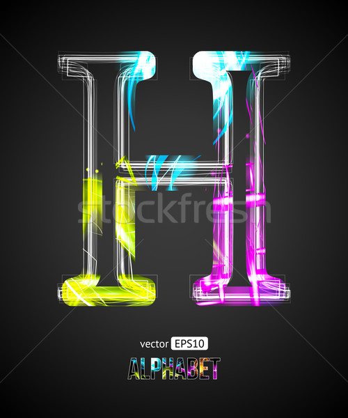 Wektora projektu świetle efekt alfabet litera h Zdjęcia stock © Designer_things