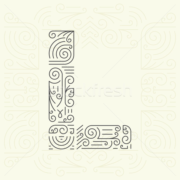 ベクトル 行 スタイル 幾何学的な フォント 文字 ストックフォト © Designer_things