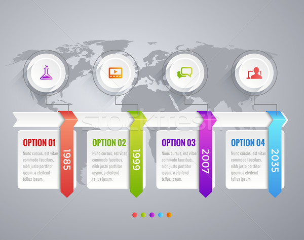 ストックフォト: タイムライン · インフォグラフィック · ダイアグラム · データ · オプション · 文字