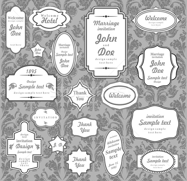   Set of ornate vector frames and ornaments with sample text Stock photo © Designer_things