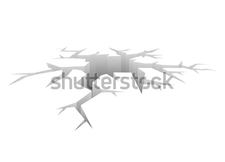 Vektor crack Loch Absturz weiß Wand Stock foto © Designer_things