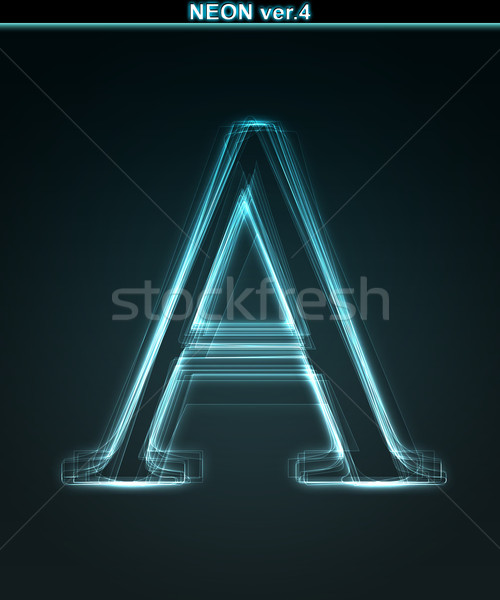 Glowing neon font. Shiny letter A Stock photo © Designer_things