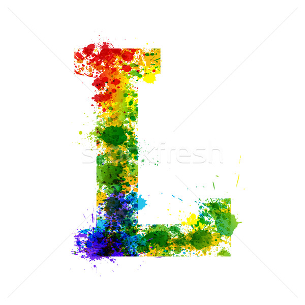 Szín festék csobbanások gradiens vektor betűtípus Stock fotó © Designer_things