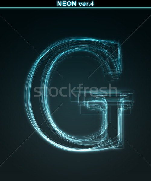 Glowing neon font. Shiny letter G Stock photo © Designer_things