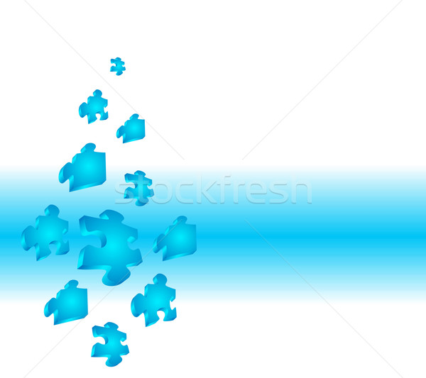 Puzzle sauber blau abstrakten Hintergrund Gruppe Stock foto © Designer_things