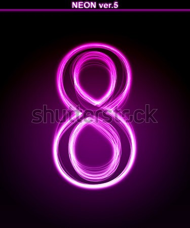Shiny font. Glowing number 8. Stock photo © Designer_things
