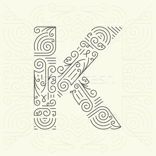 ベクトル 行 スタイル 幾何学的な フォント 文字 ストックフォト © Designer_things