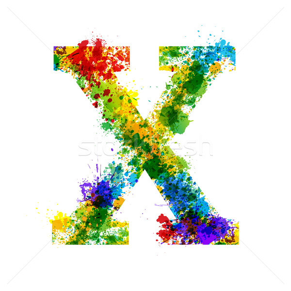 Kleur verf spatten helling vector doopvont Stockfoto © Designer_things