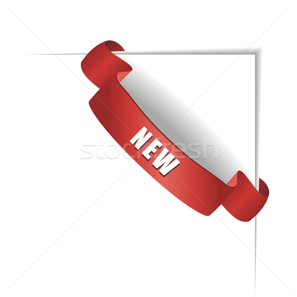 Nou roşu colţ afaceri panglică alb Imagine de stoc © Designer_things