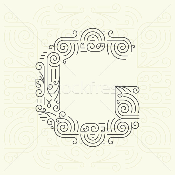 вектора линия стиль геометрический шрифт текста Сток-фото © Designer_things