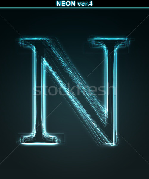 Glowing neon font. Shiny letter N Stock photo © Designer_things