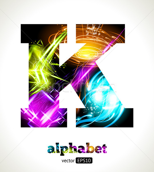 Vector aanpasbare licht effect brief alfabet Stockfoto © Designer_things