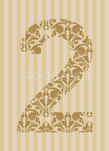 Floral font. Number 2 Stock photo © Designer_things
