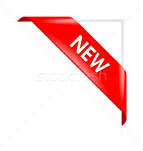 New red corner business ribbon Stock photo © Designer_things