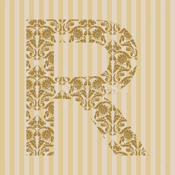 цветочный шрифт буква r орнамент письме украшение Сток-фото © Designer_things