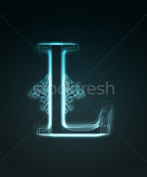 Glowing font. Shiny letter L Stock photo © Designer_things