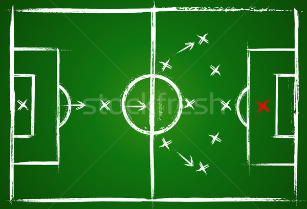 Foto stock: Fútbol · posiciones · trabajo · en · equipo · estrategia · ilustración · juego