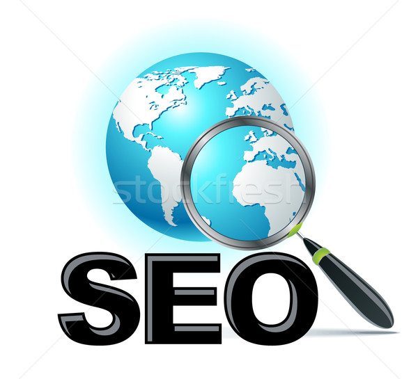 Stock photo: Seo. Vector Design Illustration with Magnifying Glass.